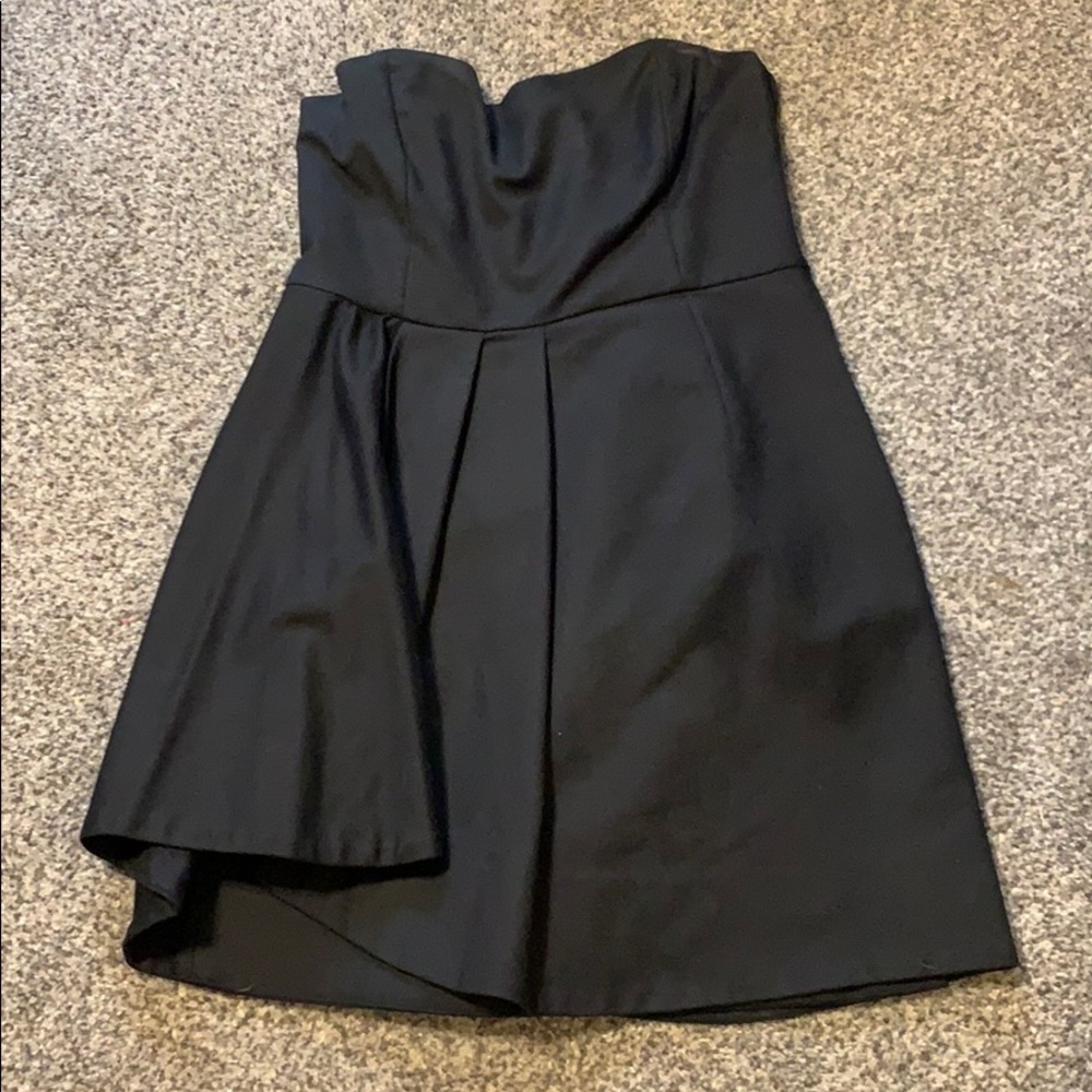 French connect black sweetheart strapless dress.